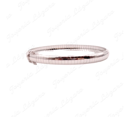 PULSERA 18KTS BL. SEMIRIGIDA RASPA