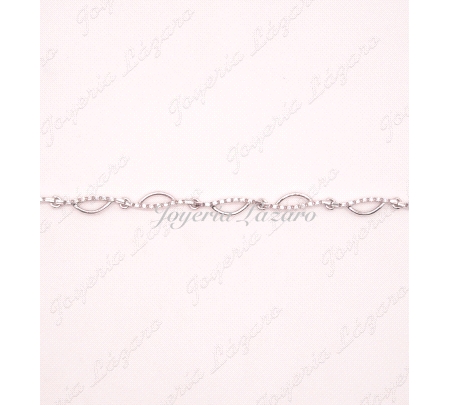 PULSERA 18KTS BL. CALADA+ CIRCONITAS EN ESLABONES