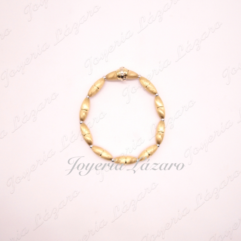 PULSERA ORO  18KTS SRA.  BOLAS ALARGADAS