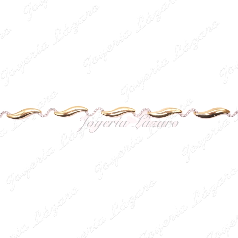 PULSERA 18KTS SRA. BICOLOR S ENTRE PIEZAS CONCIRCO.