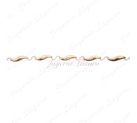 PULSERA 18KTS SRA. BICOLOR S ENTRE PIEZAS CONCIRCO.