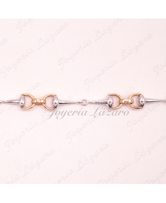 PULSERA ORO 18KTS SRA. BICOLOR BOCAOS