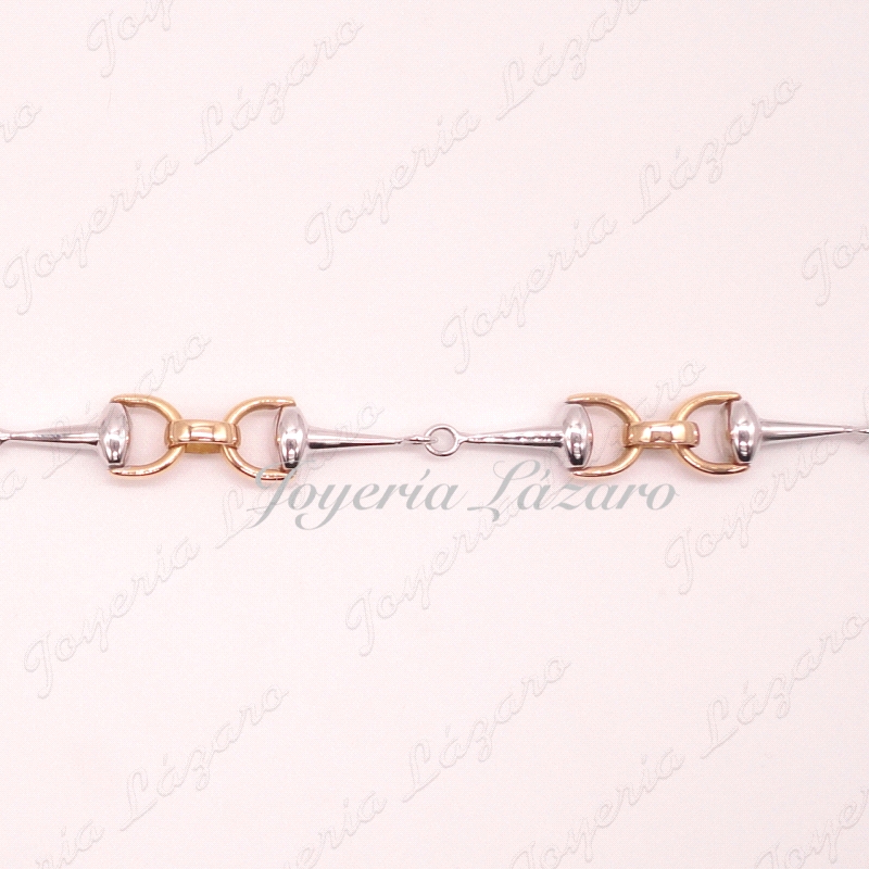 PULSERA ORO 18KTS SRA. BICOLOR BOCAOS