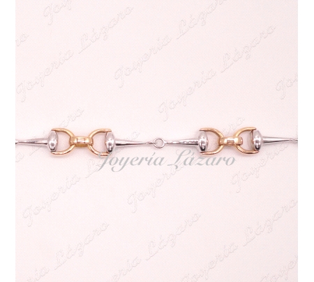 PULSERA ORO 18KTS SRA. BICOLOR BOCAOS