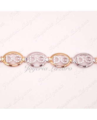 PULSERA ORO 18KTS SRA. BICOLOR CIRCONITAS DG