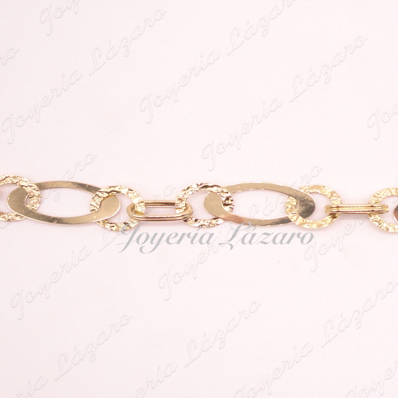 PULSERA ORO 18KTS SRA. BICOLOR BL/ROSA