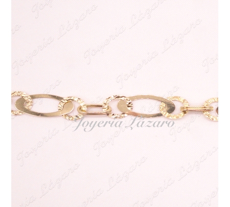 PULSERA ORO 18KTS SRA. BICOLOR BL/ROSA