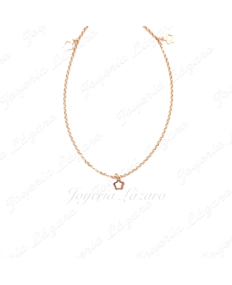 TOBILLERA ORO18KTS  TERS MARGARITAS CADENA ROLO.