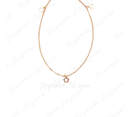 TOBILLERA ORO18KTS  TERS MARGARITAS CADENA ROLO.