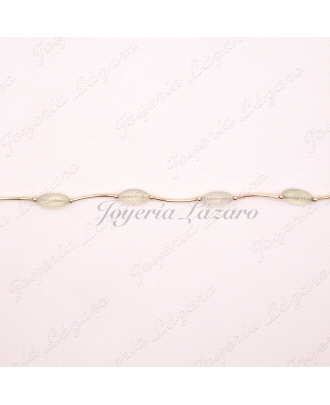 PULSERA SRA. ORO18KTS PIEDRAS CUARZOS VERDES/ROSAS