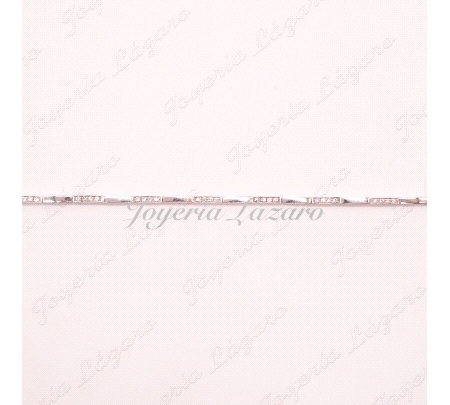 PULSERA SRA.18KTS BL. PIEZAS RECTANGULARES CIRCO Y LISAS