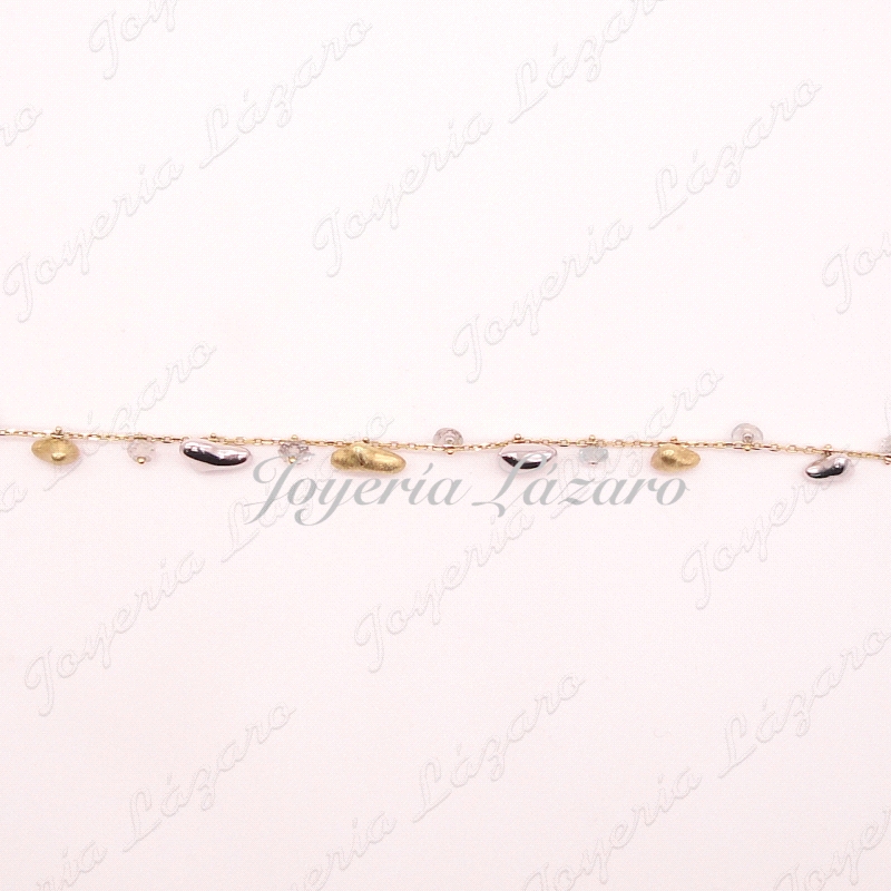 PULSERA 18KTS bic. PERLAS Y COLGANTES