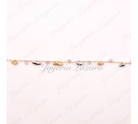 PULSERA 18KTS bic. PERLAS Y COLGANTES