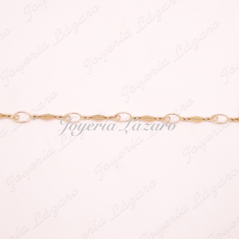 PULSERA ORO  18KTS OVALOS + ROMBOS