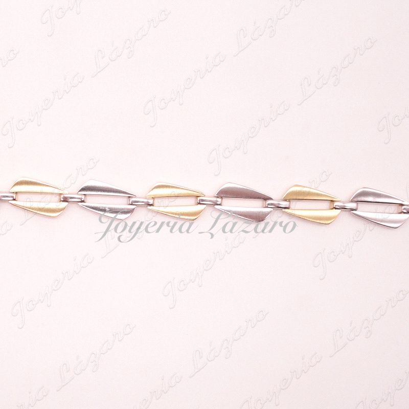 PULSERA SRA. ORO18KTS BICOLOR