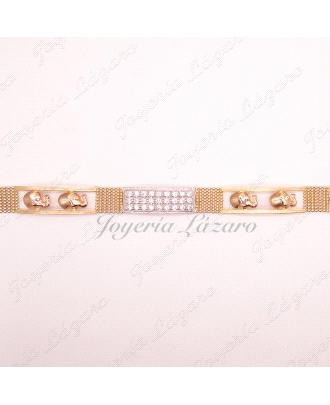 PULSERA SRA. ORO18KTS BICOLOR ELEFANTES