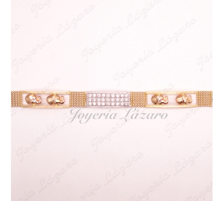 PULSERA SRA. ORO18KTS BICOLOR ELEFANTES