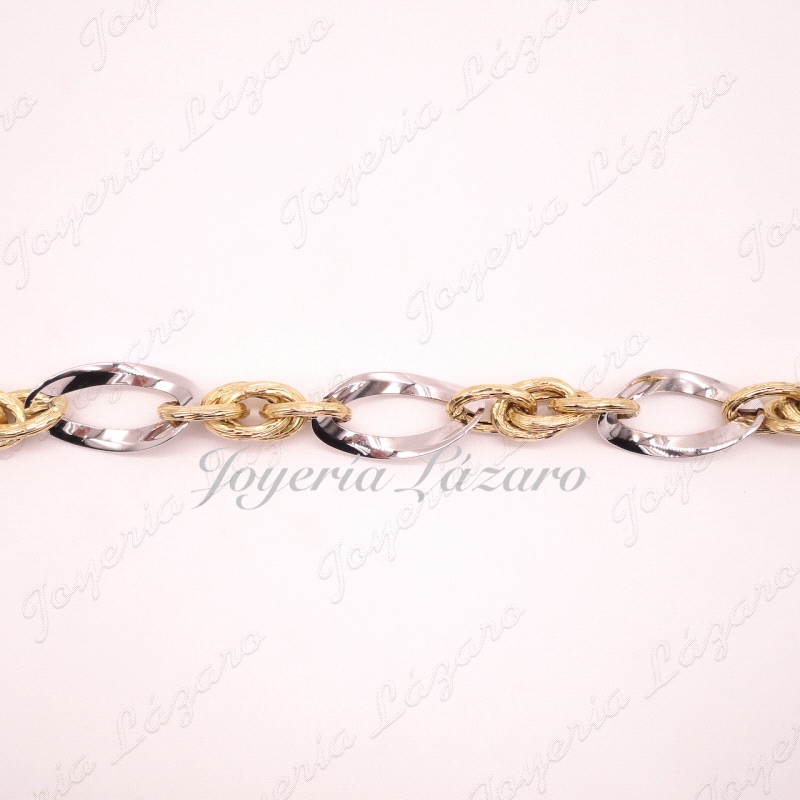 PULSERA ORO 18KTS BICOLOR DISEÑO