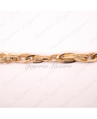 PULSERA ORO  18KTS DISEÑO LISO Y LABRADA