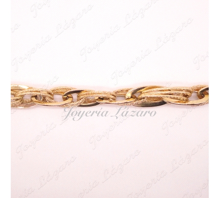 PULSERA ORO  18KTS DISEÑO LISO Y LABRADA