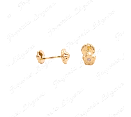 PEND. TORN. ORO 18 KTS FLOR ESPEJO 4MM