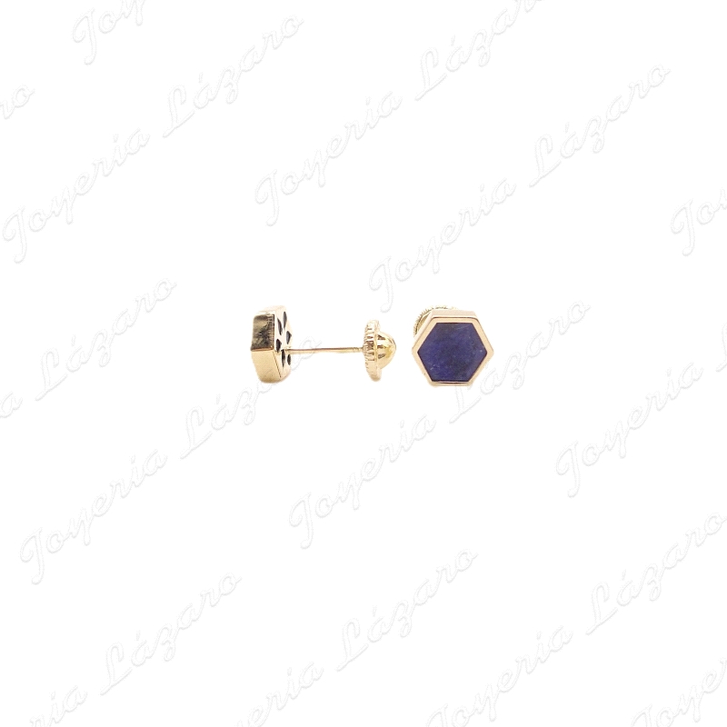 PEND. TORN. ORO 18 KTS EXAGONAL PIEDRA LAPISLAZULI