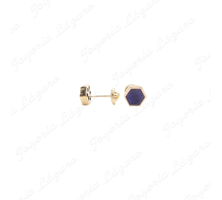 PEND. TORN. ORO 18 KTS EXAGONAL PIEDRA LAPISLAZULI