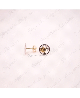 ORO 18 KTS PEND. ARBOL VIDA BICOLOR 8MM,PRESION