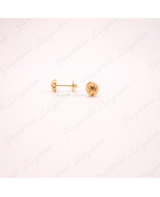 ORO 18 KTS PEND. TORN. BOLA TALLADA