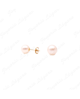 PENDIENTES 18KTS PERLA BOLA MEDIA
