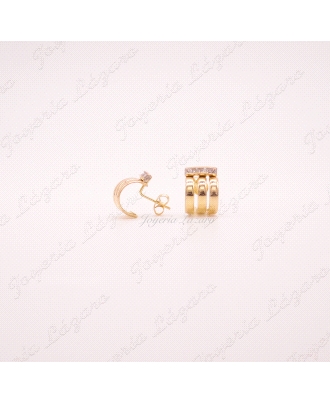 ORO 18 KTS PENDIENTES SEÑORA EARL CUFF CIRCO CARRIL
