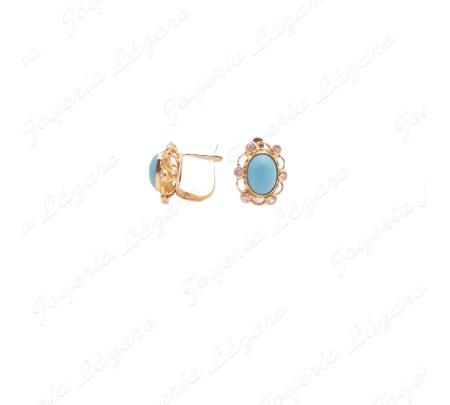 PEND. 18KT TURQUESA CABUJON CAT.