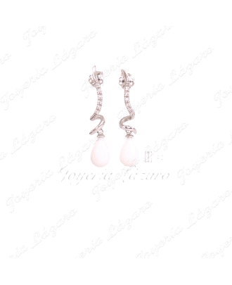 PEND. 18KTS BLANCO ESPIRAL+ CUARZO BLANCO TALLADO BRIOLETTE C. PRESIOM