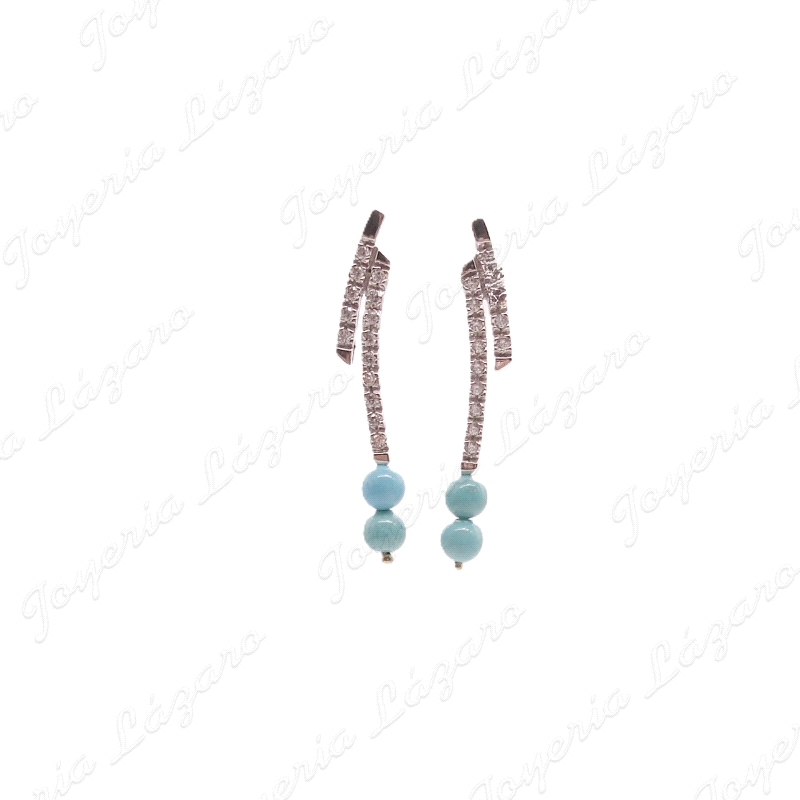 PEND. 18KTS BLANCO 2 BANDAS ESCALA CIRCO. BOLAS TUR