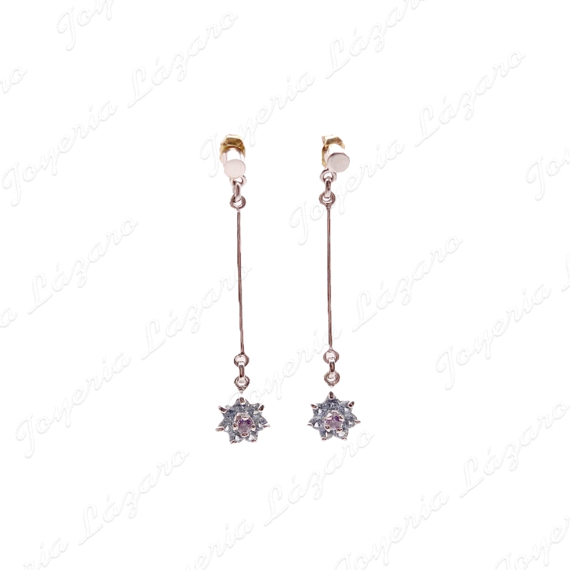 PEND. 18KTS BLANCO CADENITA COLA +ESTRELLA ROSETON CIRCO C. PRES