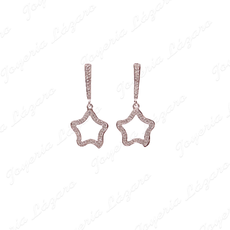 PEND. 18KTS BLANCO ESTRELLA CALADA MICROENGASTE CIRCO.