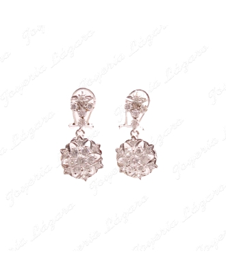 PEND. 18KTS BLANCO ROSETON CIRCONITAS+FLOR CIRCO, C. OMEGA