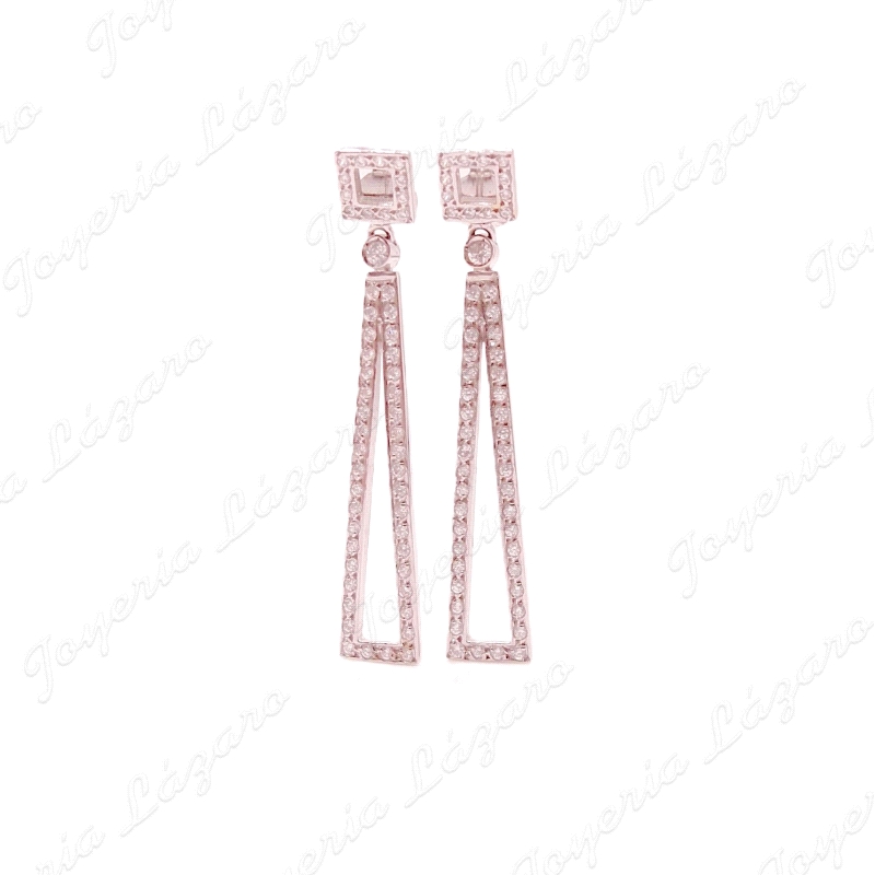 PEND. 18KTS BLANCO LARGO CIRCONITAS TRIANGULAR