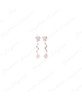 PEND. 18KTS BLANCO ESPIRAL+ROSETON PEQUEÑO