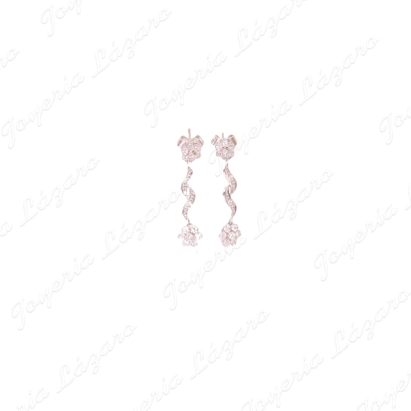 PEND. 18KTS BLANCO ESPIRAL+ROSETON PEQUEÑO