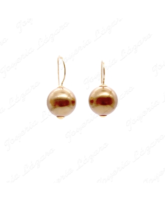 PENDIENTE 18KTS BOLA DORADA