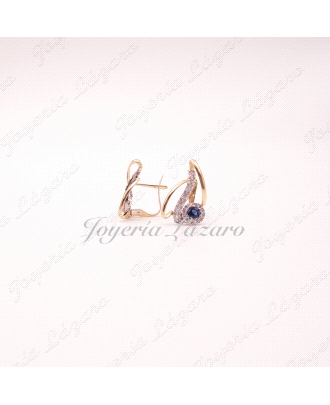 PEND. 18KTS BIC. ZAFIRO +CIRCO