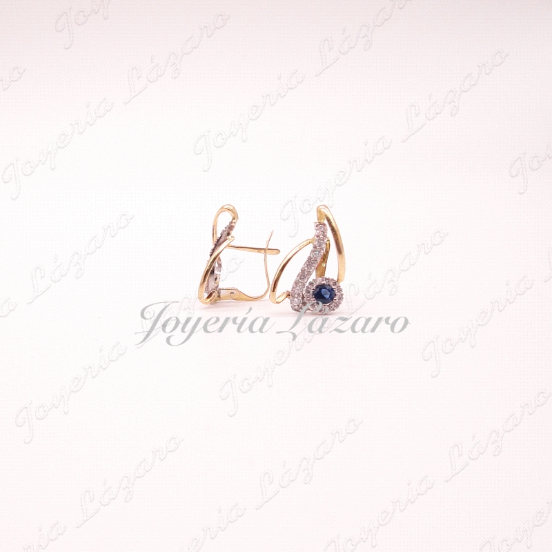 PEND. 18KTS BIC. ZAFIRO +CIRCO