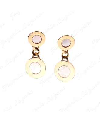 PENDIENTES  18KTS REDONDO NACAR TIPO BUL.