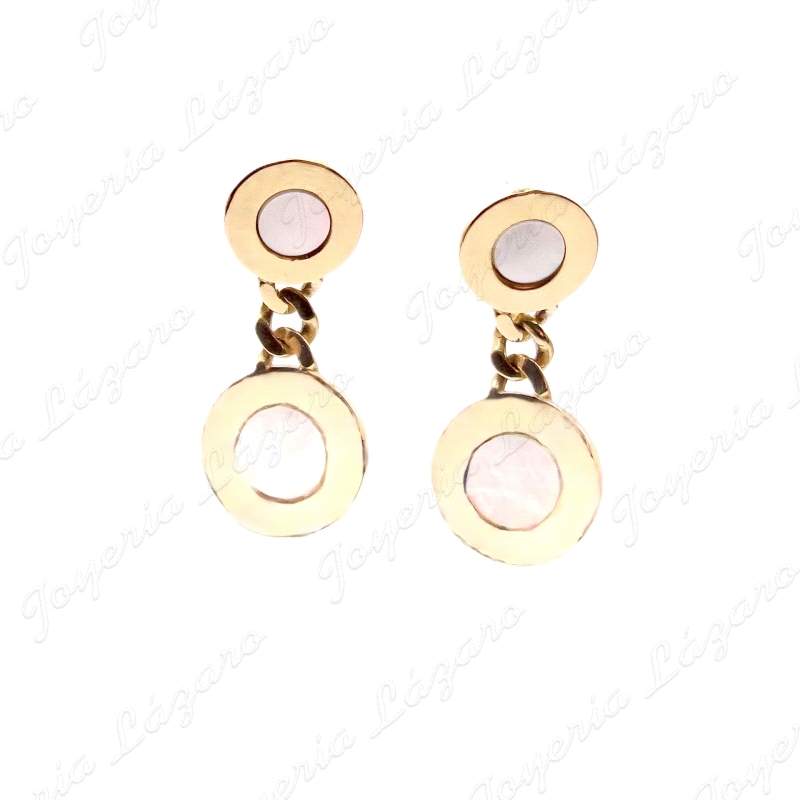 PENDIENTES  18KTS REDONDO NACAR TIPO BUL.