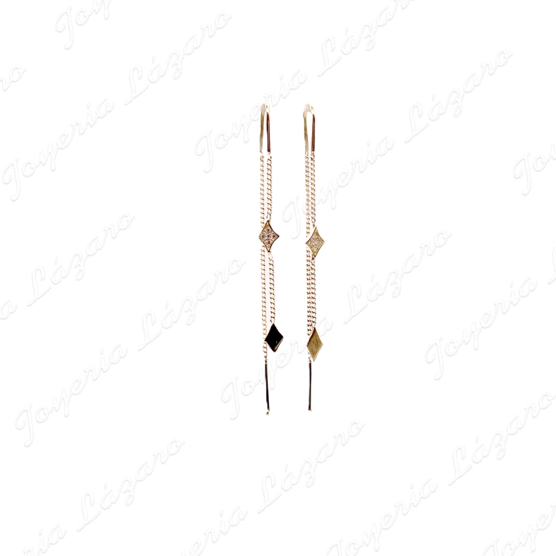 PEND. LARGOS ORO 18 KTS  CADENITA PASADA+2 ROMBOS