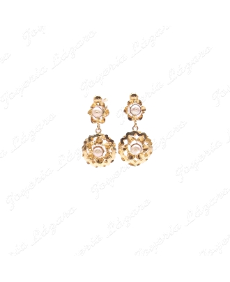 PEND. LARGOS ORO 18 KTS CORDOBES CON PERLA