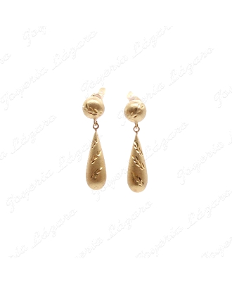 PEND. 18KTS CAT. LARGO BOLA+CHUPON MATE TALLADO