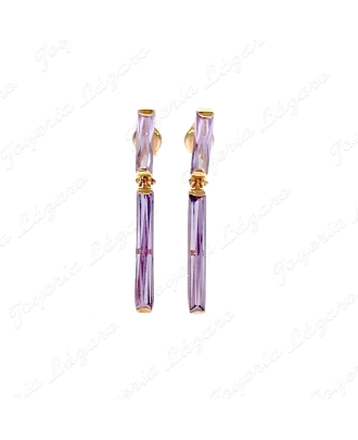 PEND. 18KTS LARGO CIRCO AMATISTA BAGUETTE  C. PRES.