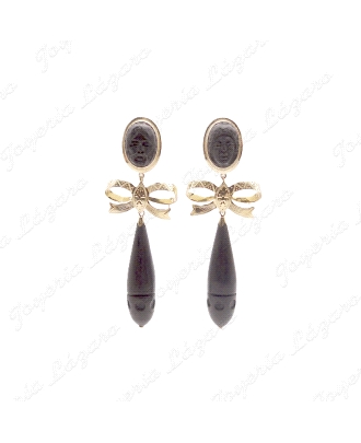 PEND. ORO 18 KTS EBANO/PALOSANTO CARA+LAZO+CHUPON LISO C. OMEGA